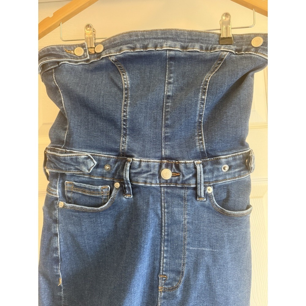 Good American Denim Tube Mini Dress Womens Medium Indigo Strapless GDTDSP478 - Picture 2 of 11